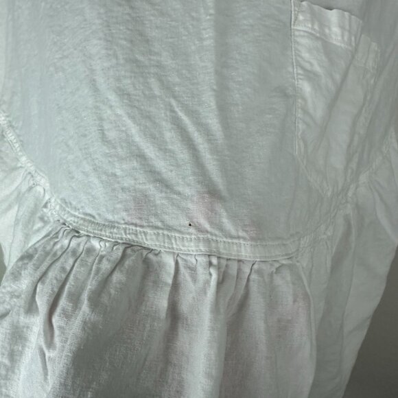We the Free White Moon City Tunic Top M Linen Blend Frayed Hem Boho Minimalist - Picture 10 of 10